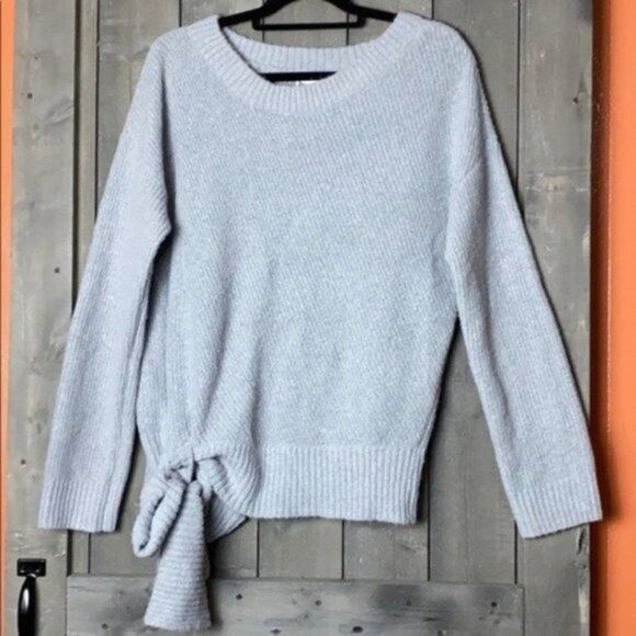 GREY Sweater With Side Bow Sz L - Picture 1 of 5